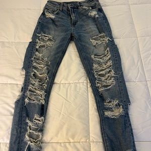 American Eagle High Waisted Loose Fitting Jeans / Size 0